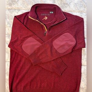 Orvis wool and cashmere sweater men’s size large zip front